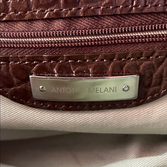 ANTONIO MELANI Woven Straw Brown and Tan Shoulder Bag - Picture 6 of 9